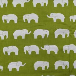 NEW BABY BLANKET Handmade Cotton Flannel 35x40 Green Elephant Silhouette Fabric